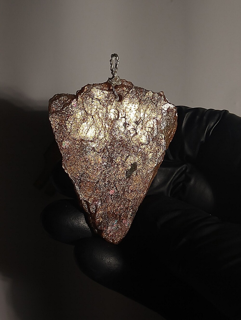 Flashy Copper High Grade Sunstone Sterling Silver Pendant